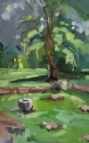 Journée mondiale du plein air : ruine de la chapelle à Botmel - Paysages huile