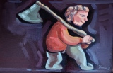 Bucheron avec sa houe - Les Sablières